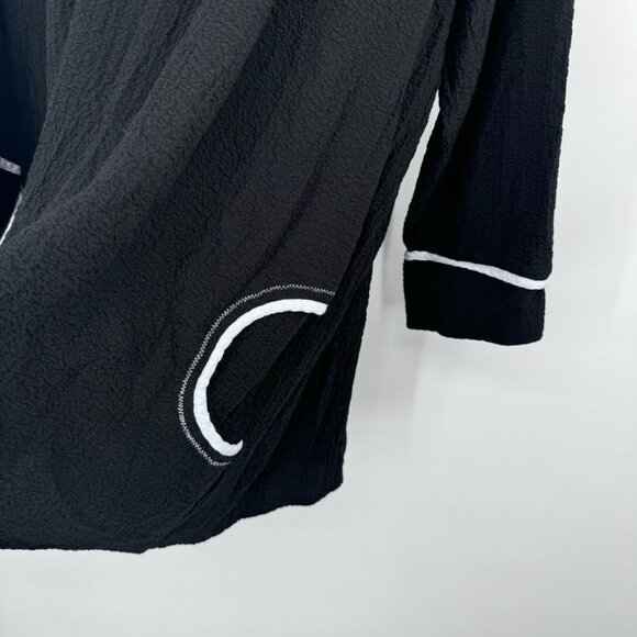 Ali Miles Black Cowl Neck crinkle Tunic Top size 2X plus Pockets women's - Picture 7 of 12